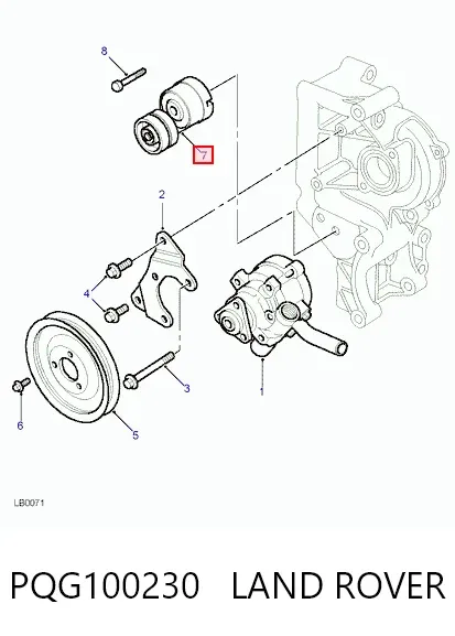 Натяжитель приводного ремня PQG100230 Land Rover