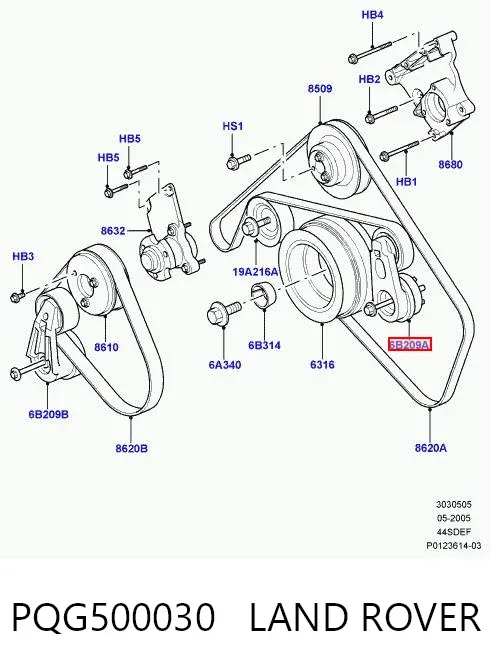 Натяжитель приводного ремня PQG500030 Land Rover