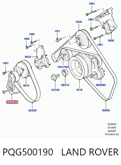 Натяжитель приводного ремня PQG500190 Land Rover