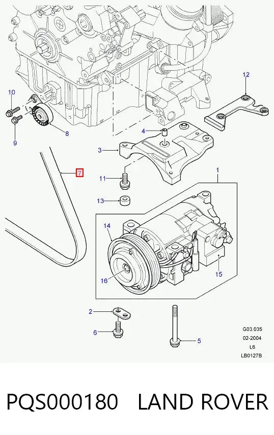 Ремень генератора PQS000180 Land Rover