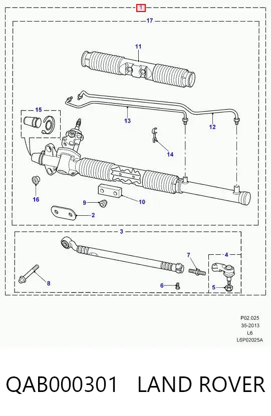 Рулевая рейка QAB000301 Land Rover