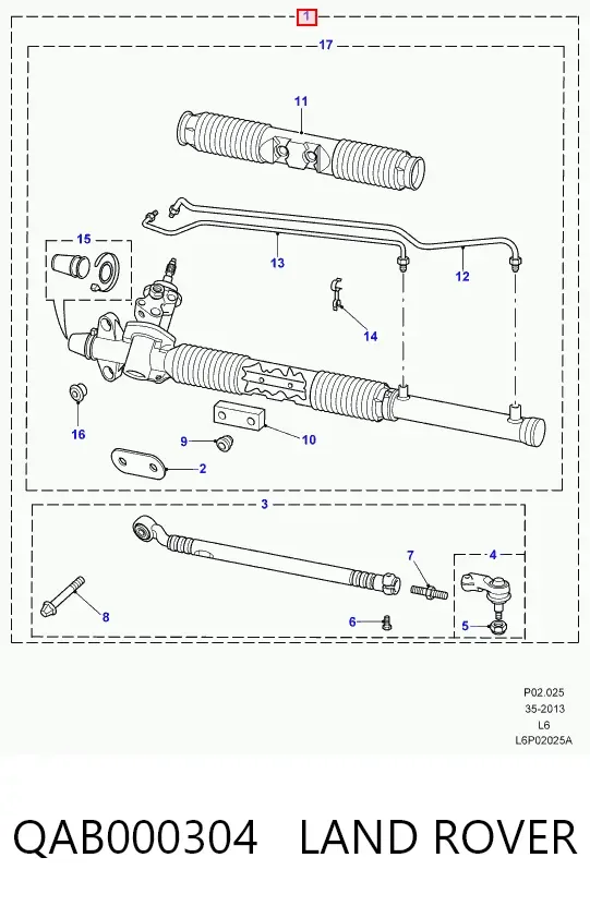 Рулевая рейка QAB000304 Land Rover