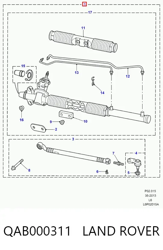 Рулевая рейка QAB000311 Land Rover