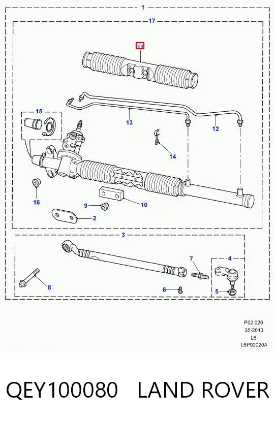 Пыльник рулевой рейки QEY100080 Land Rover