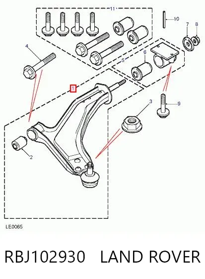 Рычаг передней подвески левый RBJ102930 Land Rover