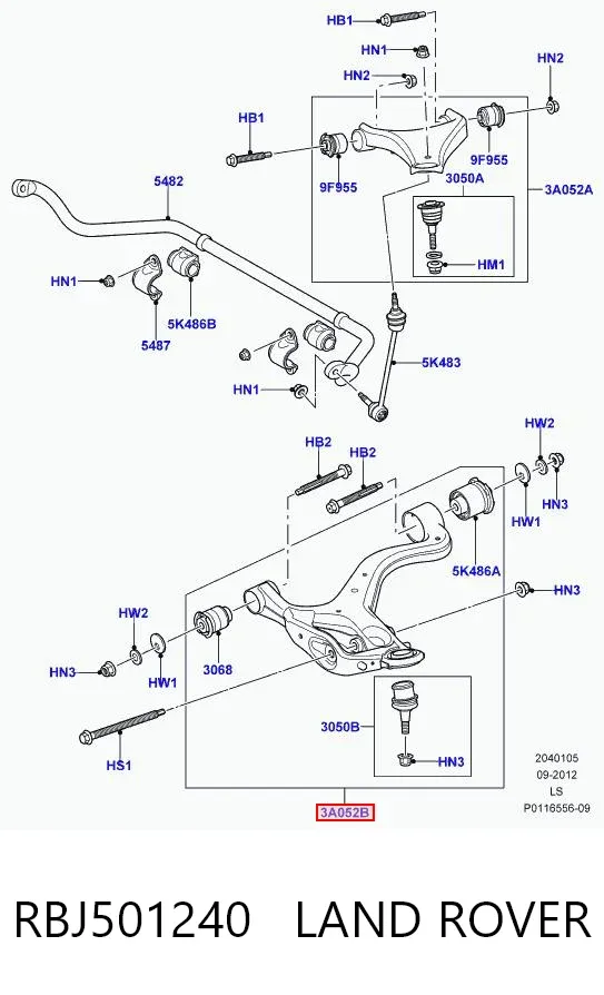 Нижний рычаг RBJ501240 Land Rover