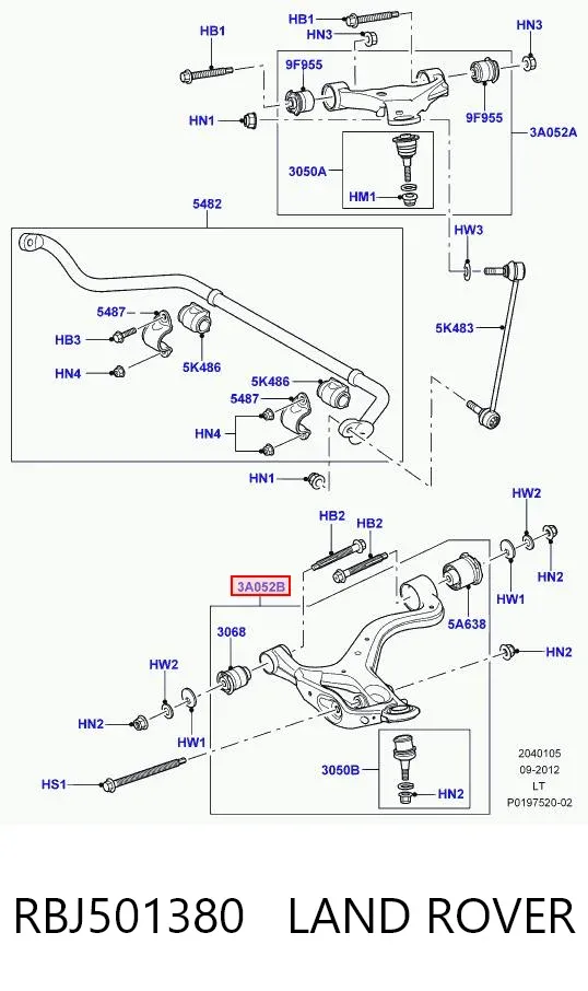 Нижний рычаг RBJ501380 Land Rover