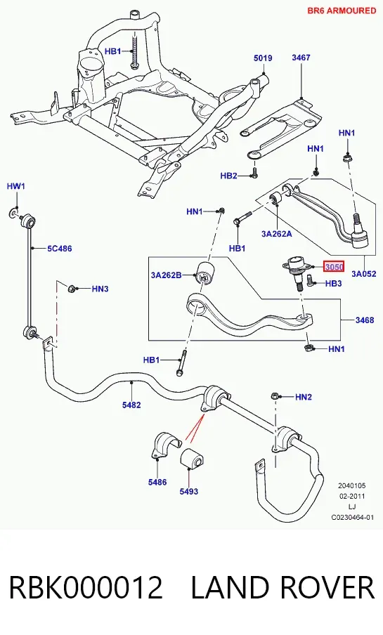 Верхняя шаровая опора RBK000012 Land Rover