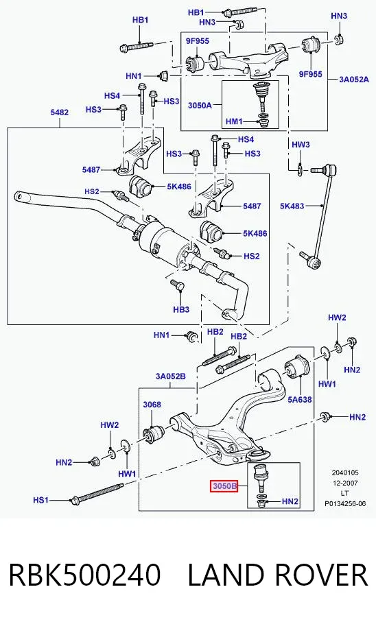 Нижняя шаровая опора RBK500240 Land Rover