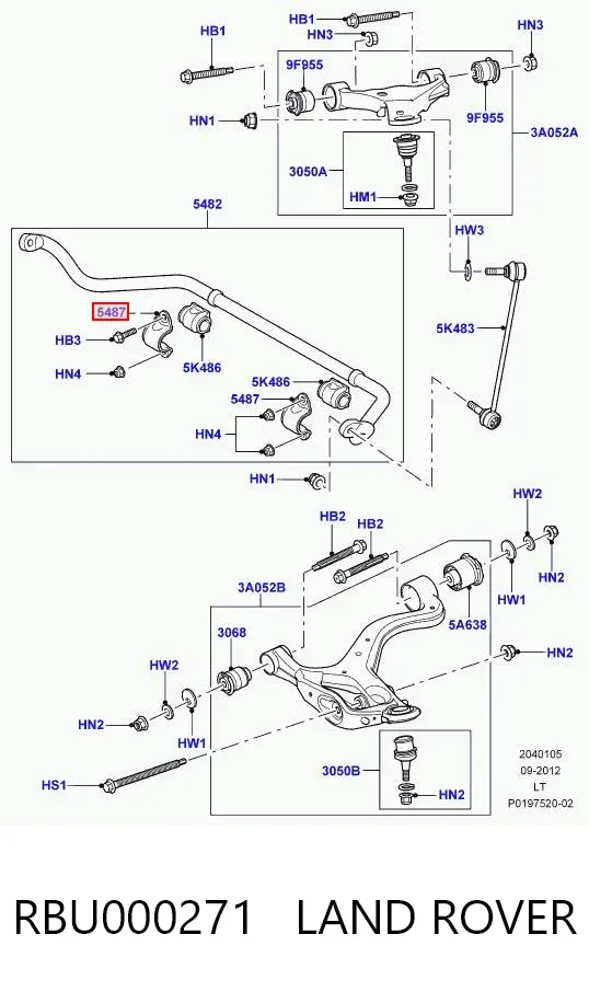Хомут крепления втулки стабилизатора переднего RBU000271 Land Rover
