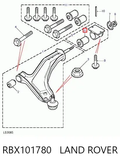 Сайлентблок переднего рычага RBX101780 Land Rover