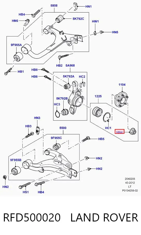 Гайка передней ступицы RFD500020 Land Rover
