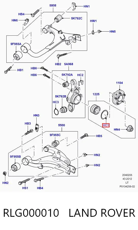 Подшипник ступицы передней/задней RLG000010 Land Rover