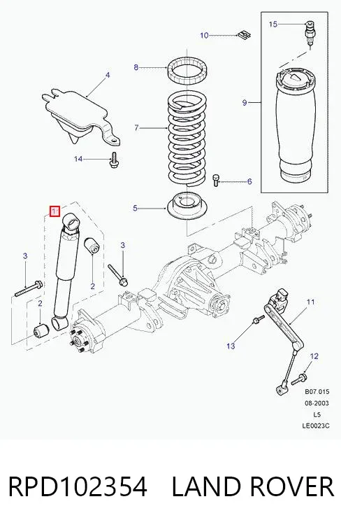 Амортизатор задний RPD102354 Land Rover