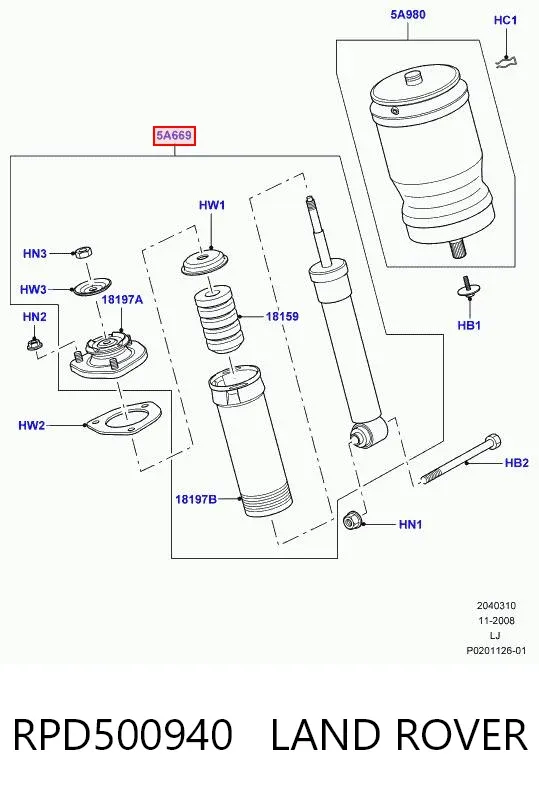 Амортизатор задний RPD500940 Land Rover