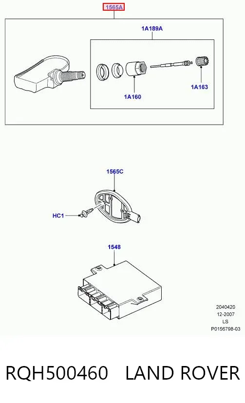 Датчик давления в шинах RQH500460 Land Rover