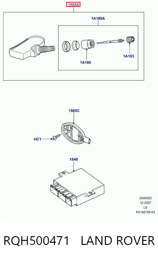 Датчик давления в шинах RQH500471 Land Rover