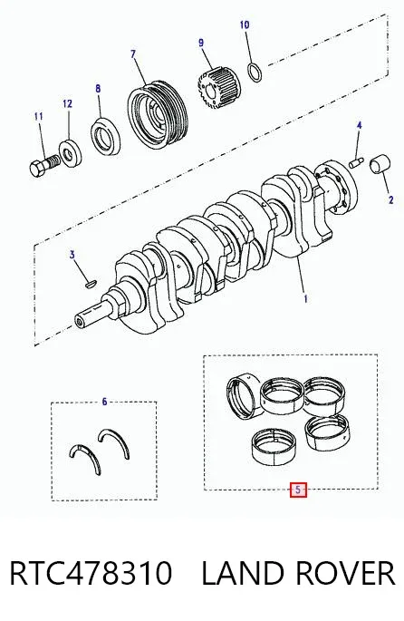 Вкладыши коленвала коренные, комплект, 1-й ремонт (+0,25) H12795025 Glyco