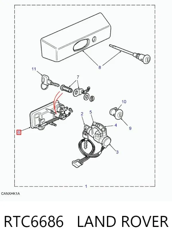Ручка двери передней наружная левая RTC6686 Land Rover