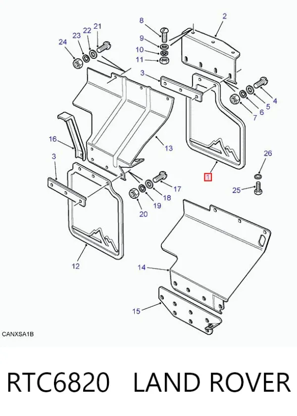 Передние брызговики Land Rover Discovery II