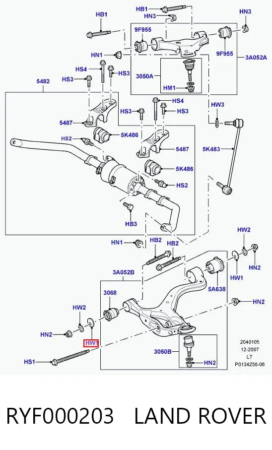 Шайба болта крепления переднего рычага, нижнего RYF000203 Land Rover