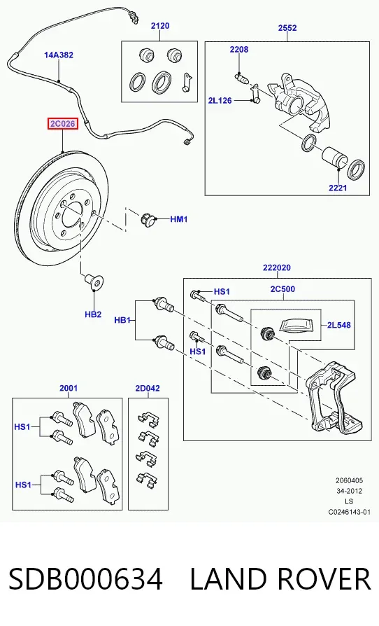 Тормозные диски SDB000634 Land Rover