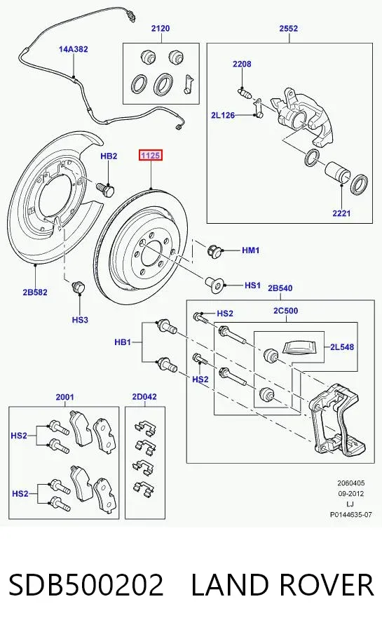 Тормозные диски SDB500202 Land Rover
