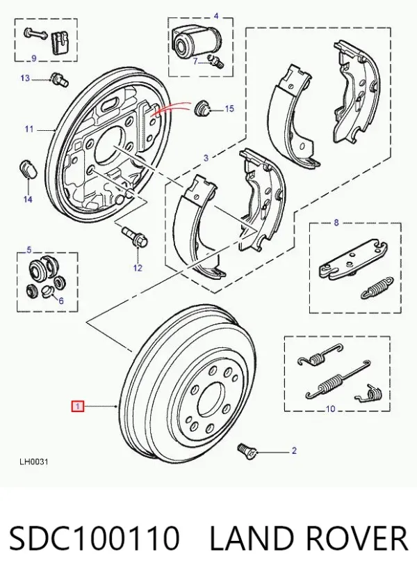Тормозной барабан SDC100110 Land Rover