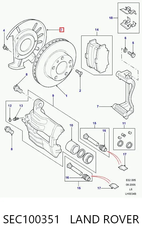 Защита тормозного диска переднего левого SEC100351 Land Rover
