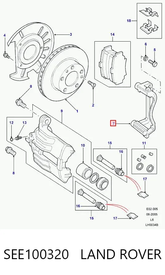 Скоба суппорта SEE100320 Land Rover