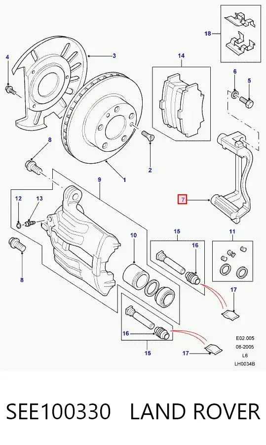 Скоба суппорта SEE100330 Land Rover