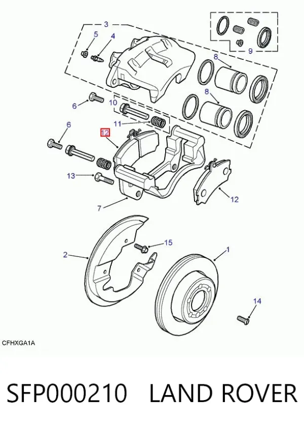 Передние тормозные колодки SFP000210 Land Rover