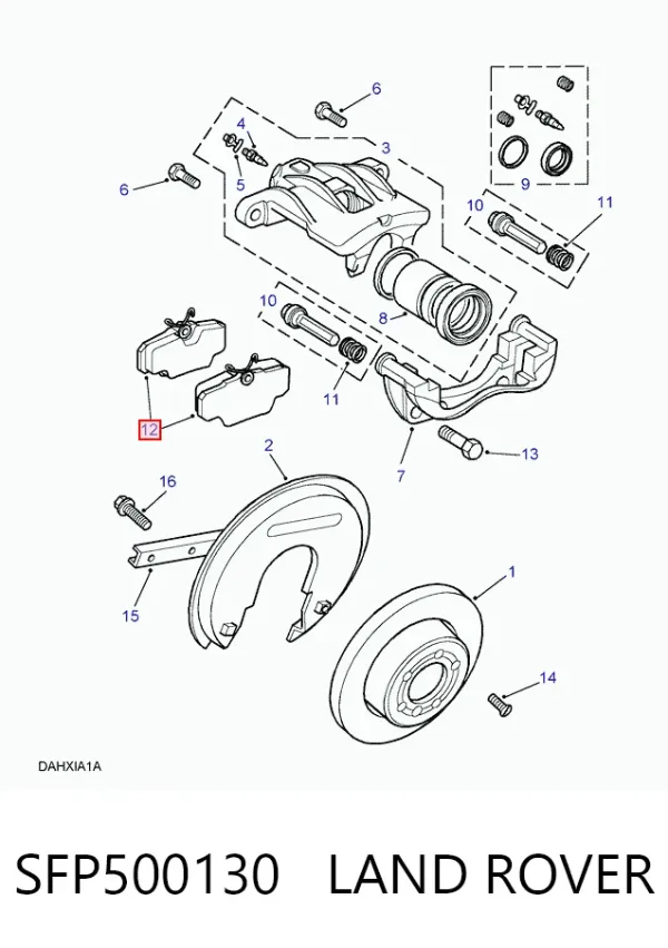 Задние тормозные колодки SFP500130 Land Rover