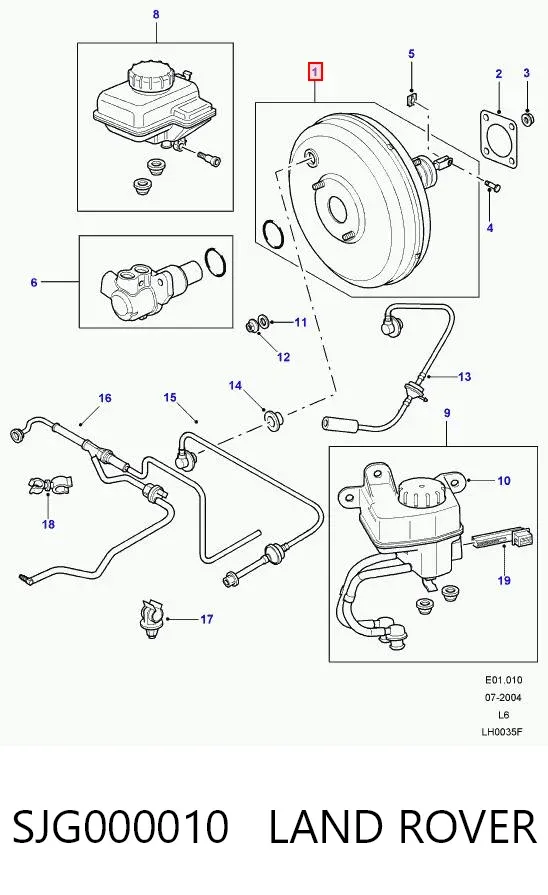 Усилитель тормозов SJG000010 Land Rover