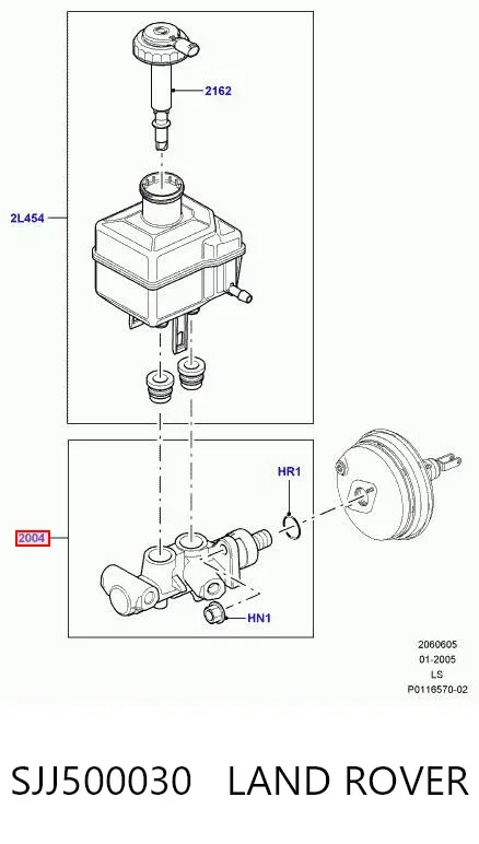 Главный тормозной цилиндр SJJ500030 Land Rover