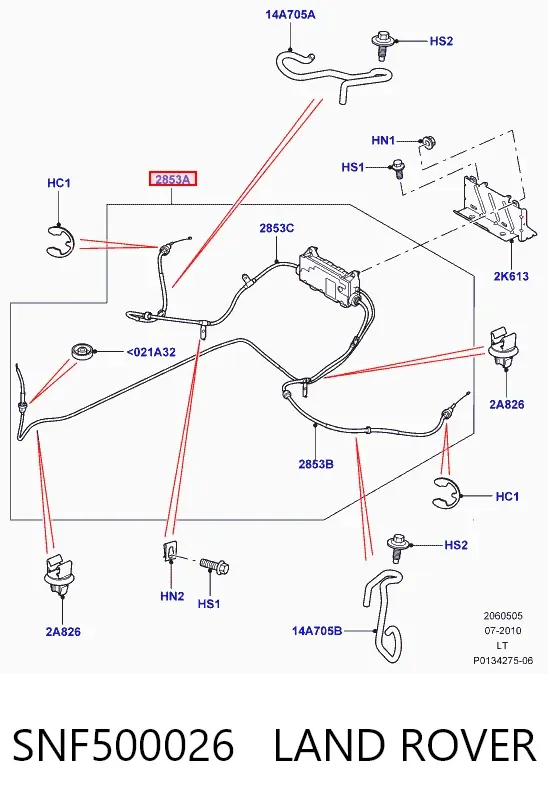 Электропривод ручного тормоза SNF500026 Land Rover