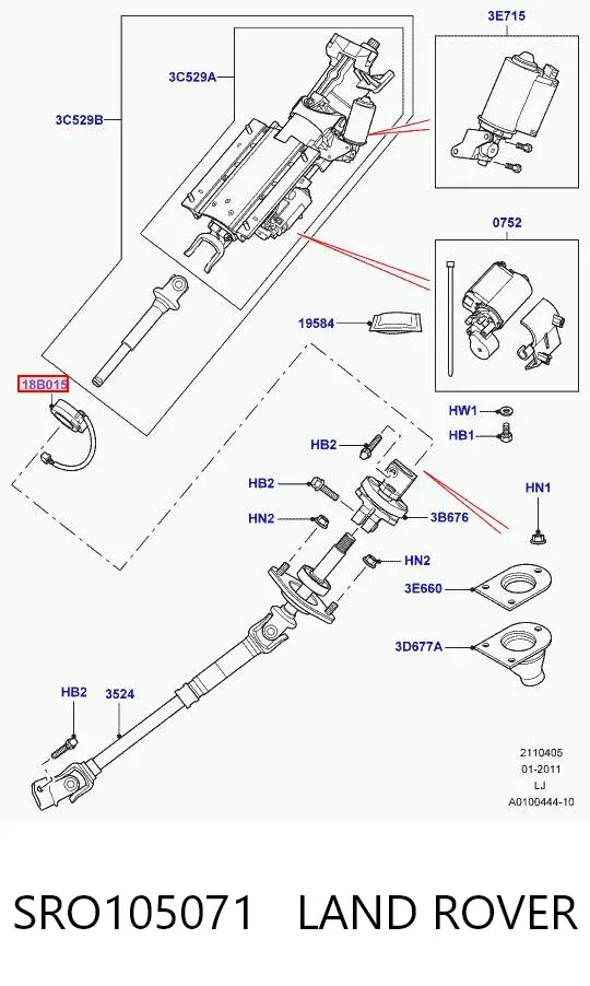 Датчик угла поворота руля SRO105071 Land Rover