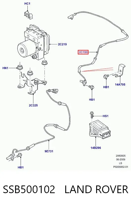 Датчик АБС задний SSB500102 Land Rover