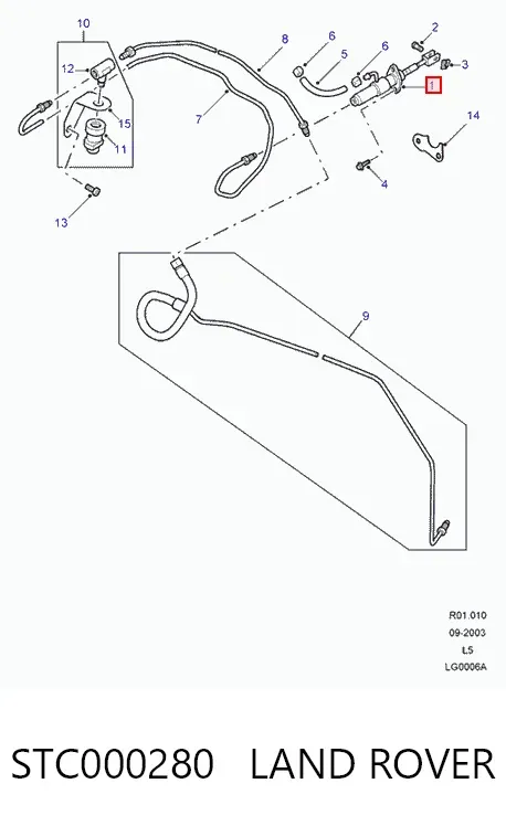 Главный цилиндр сцепления STC000280 Land Rover