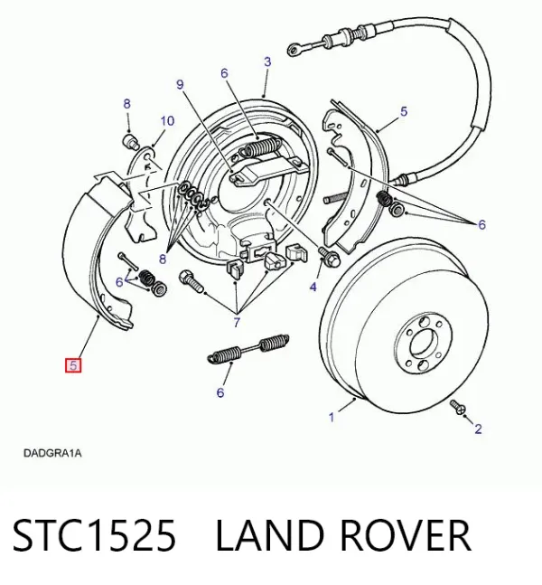 Задние барабанные колодки STC1525 Land Rover