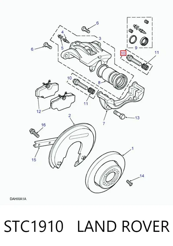 Ремкомплект переднего суппорта STC1910 Land Rover