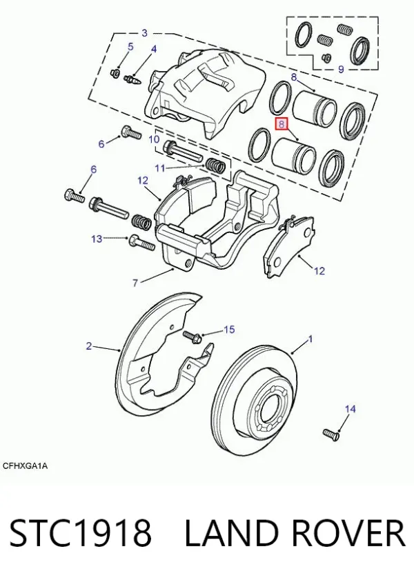 Поршень суппорта тормозного переднего STC1918 Land Rover