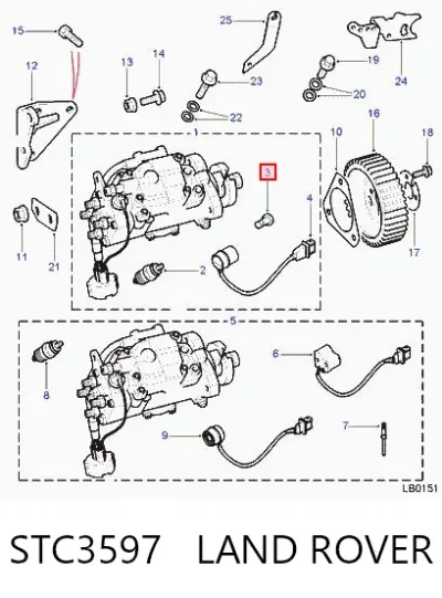 Топливный перепускной клапан (болт банджо) LAND ROVER STC3597