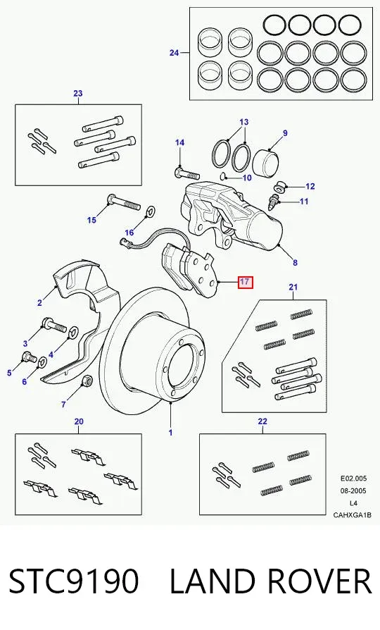 Передние тормозные колодки STC9190 Land Rover