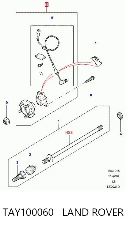 Передняя ступица TAY100060 Land Rover