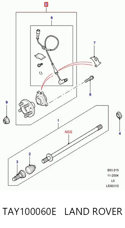 Передняя ступица TAY100060E Land Rover