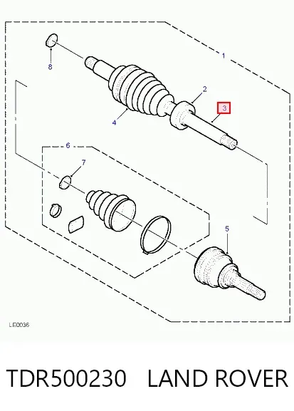 ШРУС внутренний TDR500230 Land Rover