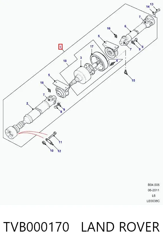 Кардан задний TVB000170 Land Rover