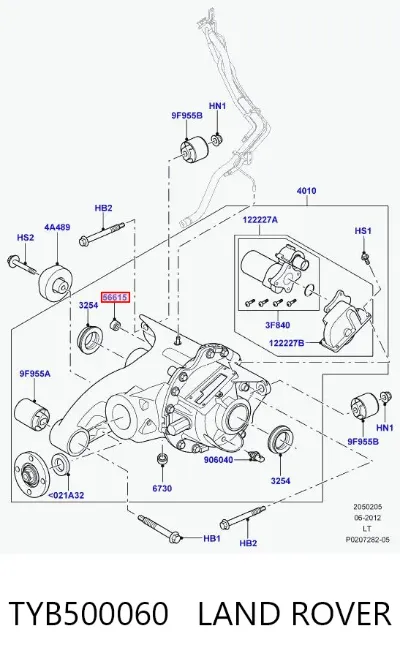 Пробка заливная заднего/переднего моста LAND ROVER TYB500060