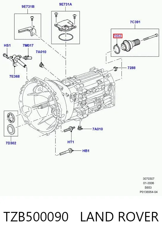 Сальник АКПП/КПП (выходного/вторичного вала) TZB500090 Land Rover